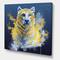 Designart - Tiger Spirit In Blue And Gold - Fashion Canvas Wall Art